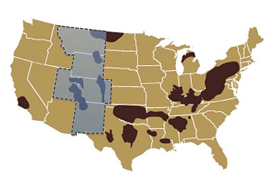 Map of the continental United States in 3D on gray background. Stock Photo - 10272052